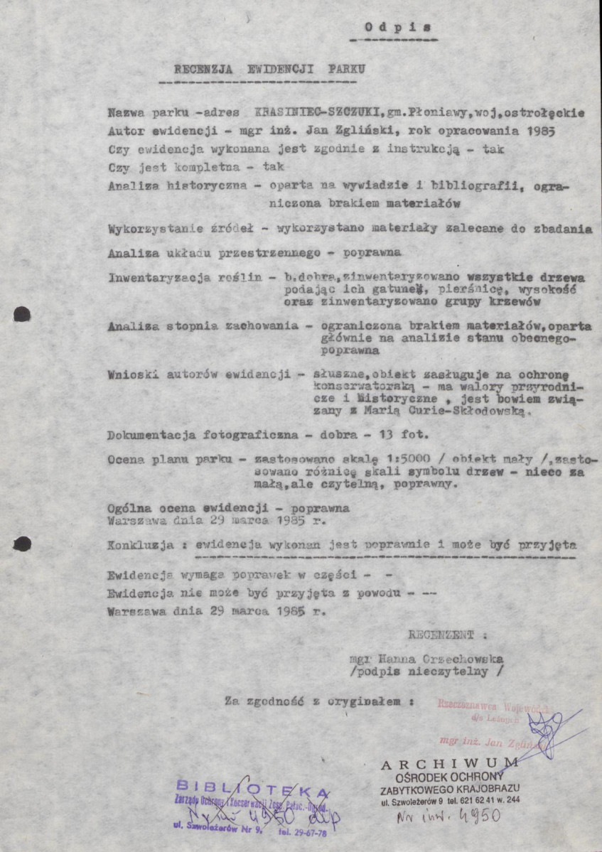 Ewidencja parkowa, skan nr 5
