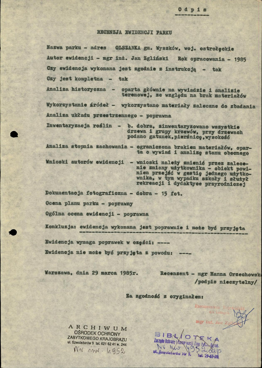 Ewidencja parkowa, skan nr 5