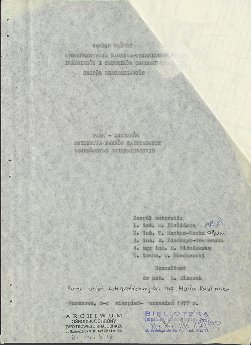 EP - Ewidencja parkowa, skan nr 6