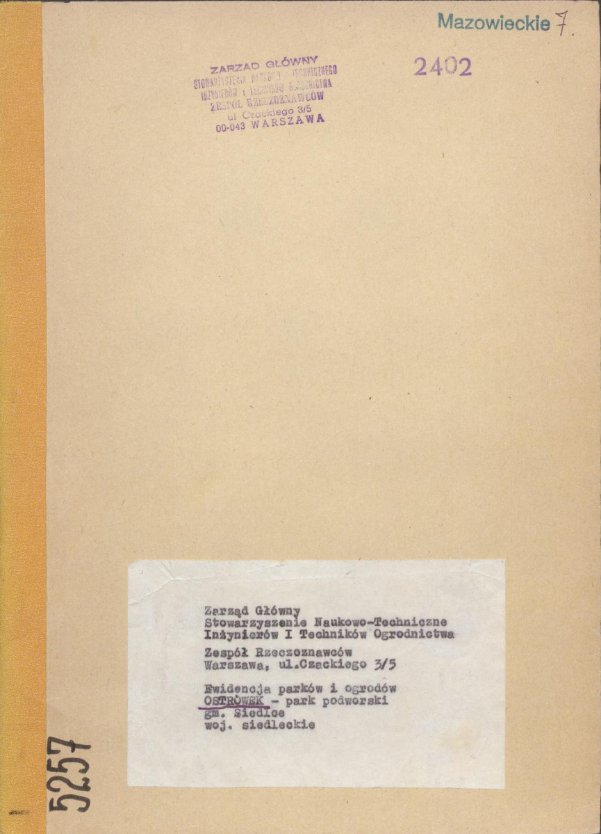 Ewidencja parkowa, skan nr 1