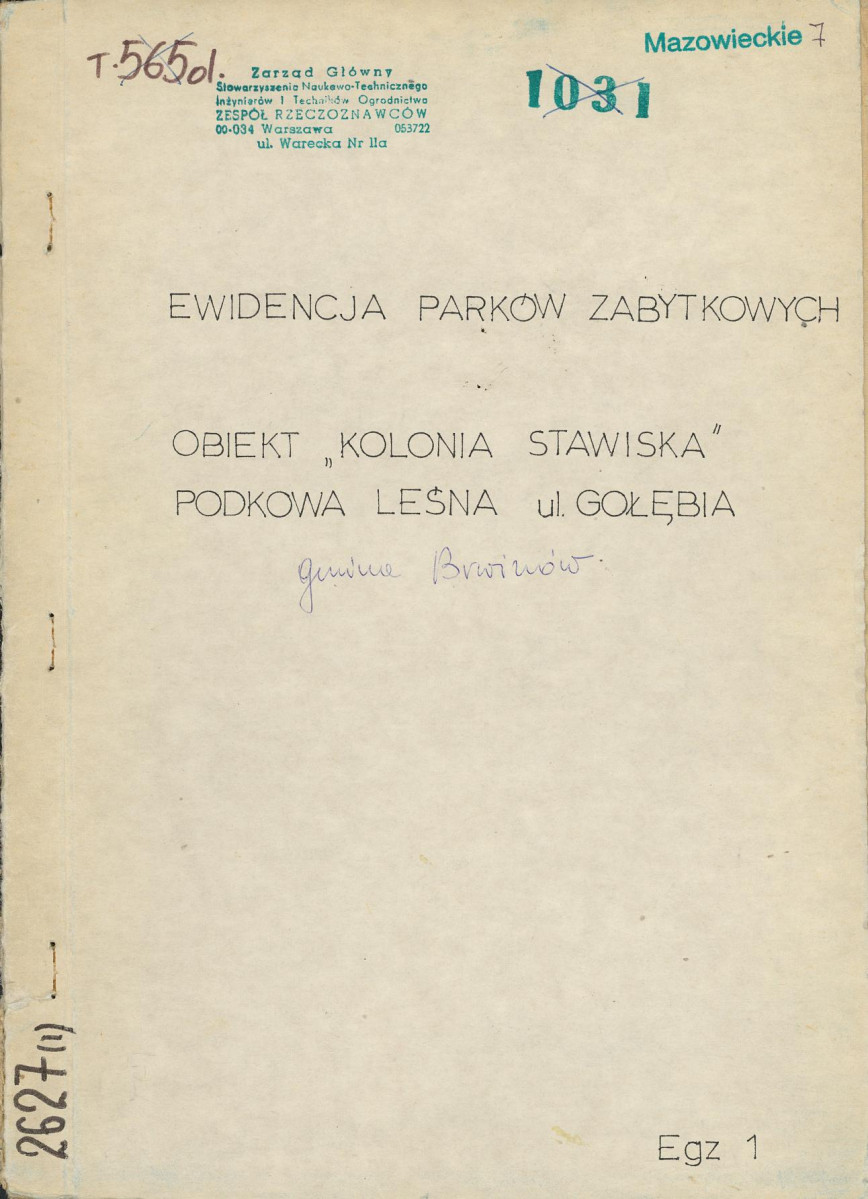 EP - Ewidencja parkowa, skan nr 1