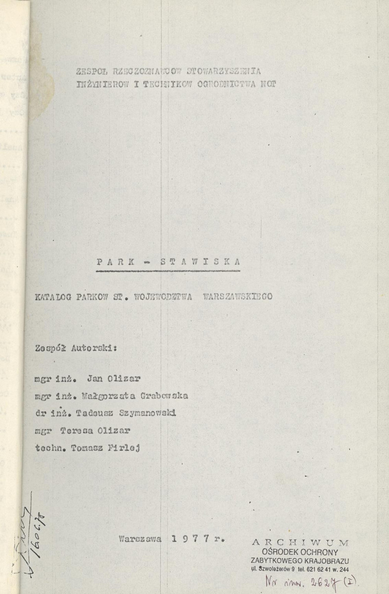 EP - Ewidencja parkowa, skan nr 5