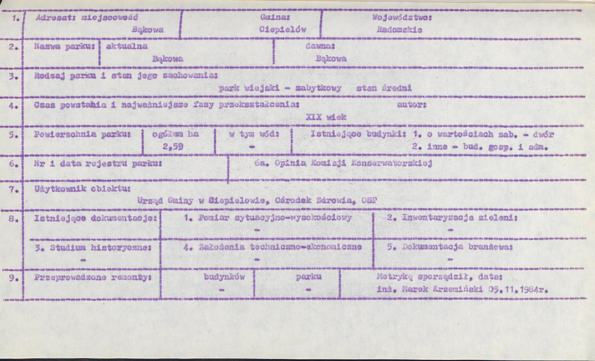 EP - Ewidencja parkowa, skan nr 9