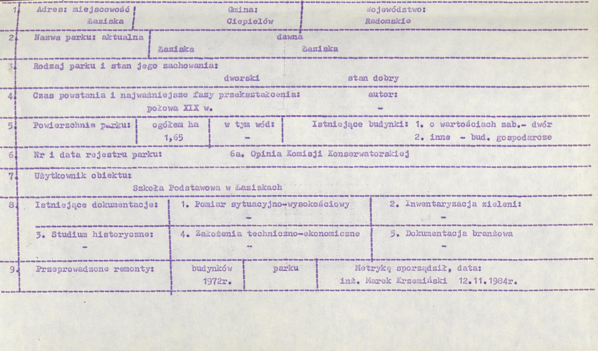 EP - Ewidencja parkowa, skan nr 9