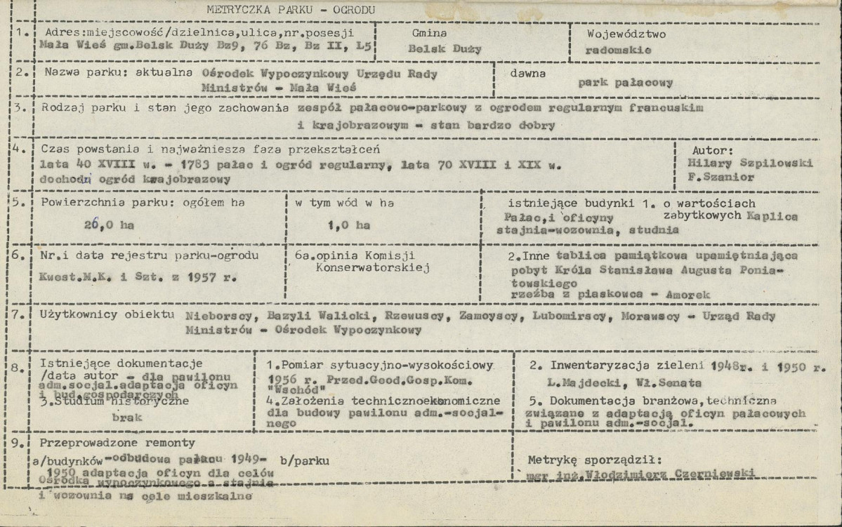 EP - Ewidencja parkowa, skan nr 9