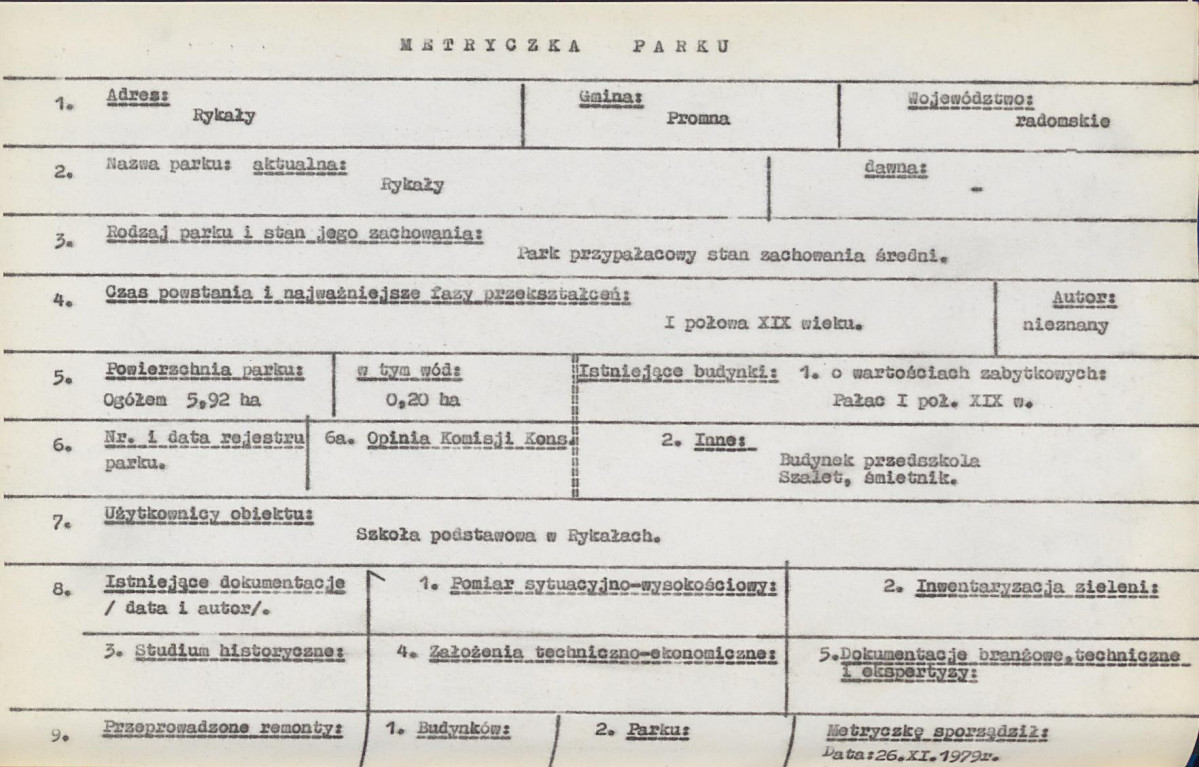 EP - Ewidencja parkowa, skan nr 8