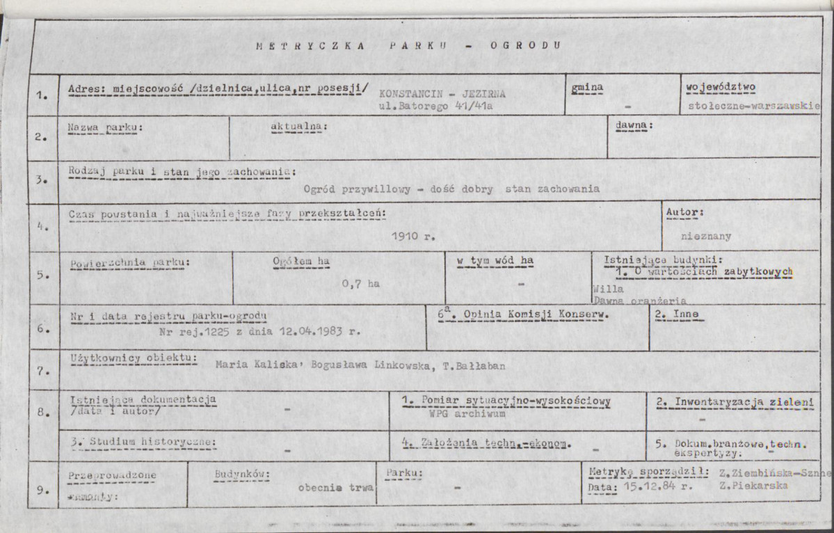 Ewidencja parkowa, skan nr 9