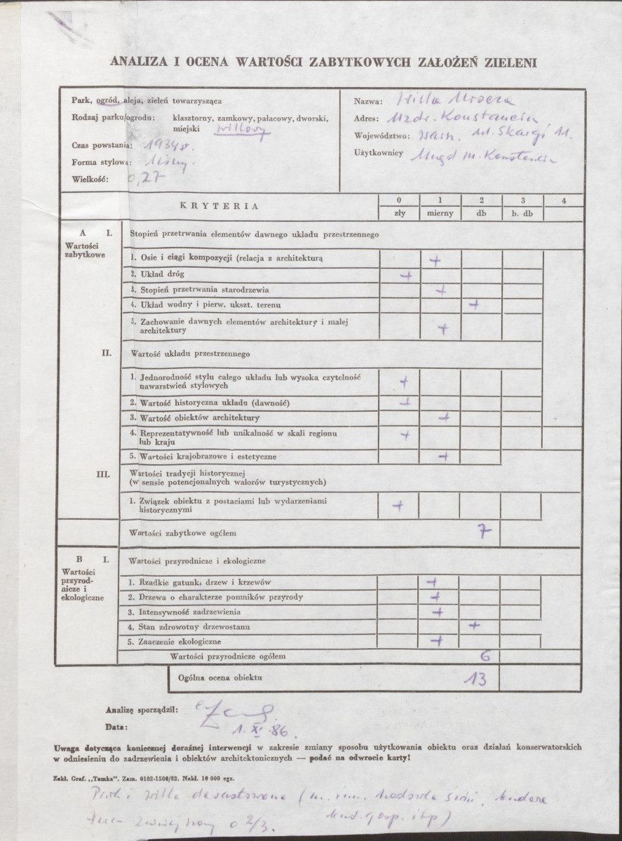 Ewidencja parkowa, skan nr 4