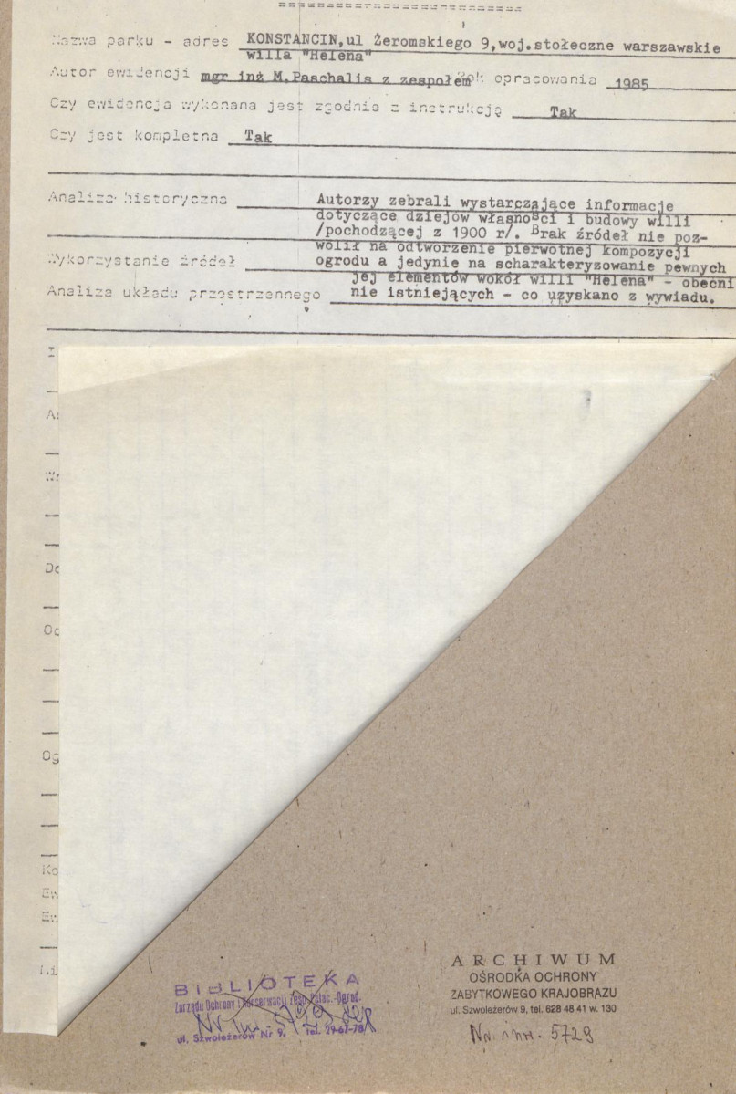Ewidencja parkowa, skan nr 2