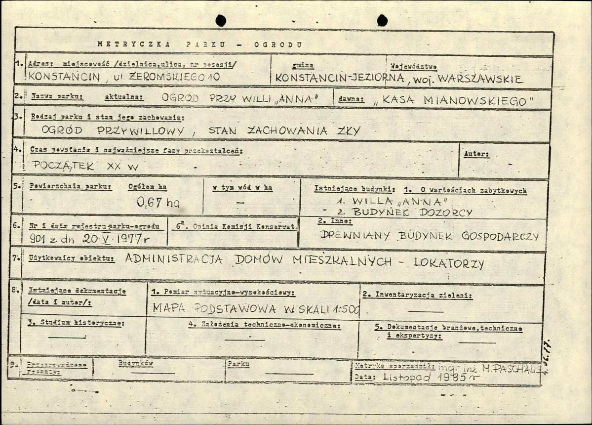 Ewidencja parkowa, skan nr 6