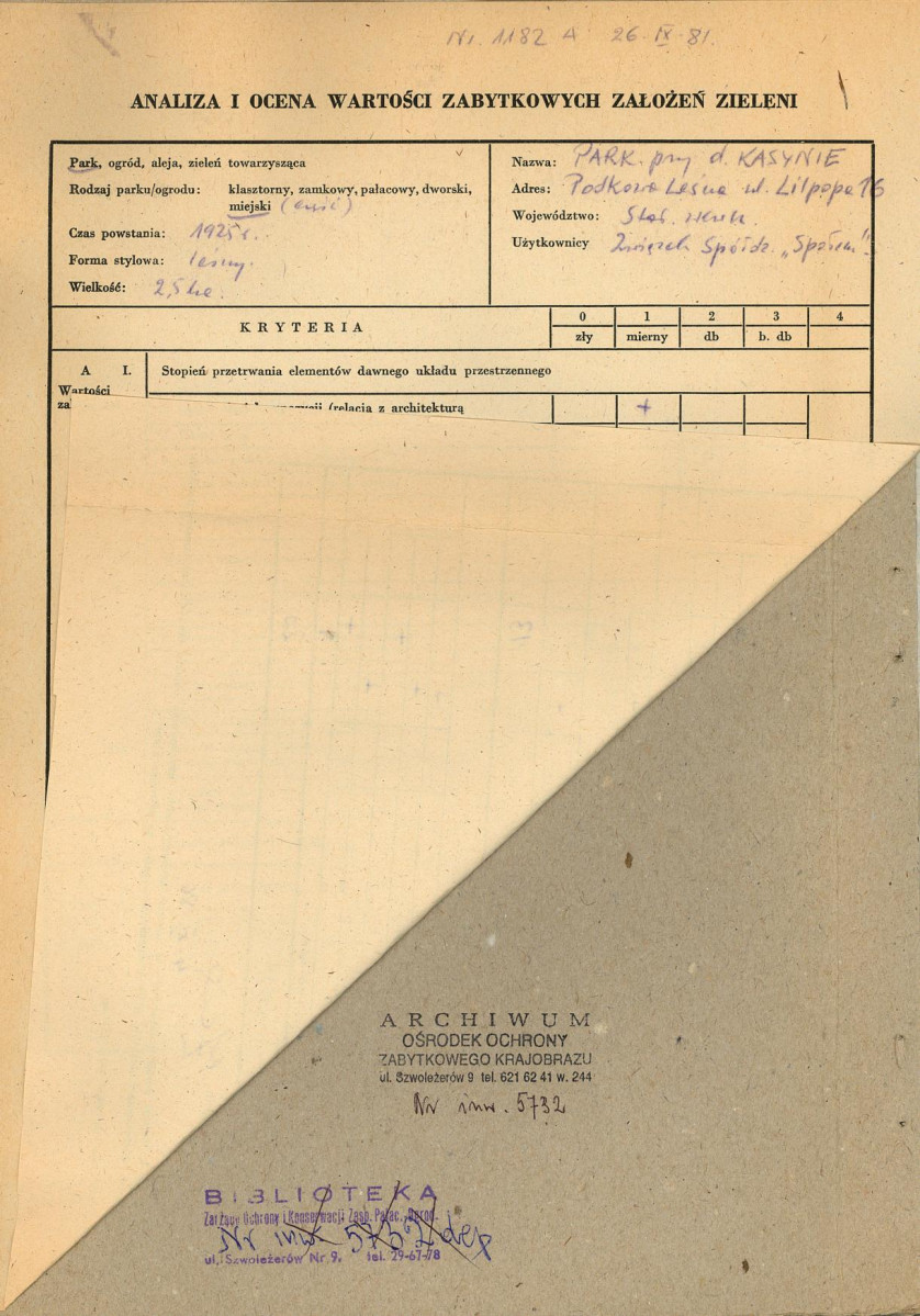 EP - Ewidencja parkowa, skan nr 2