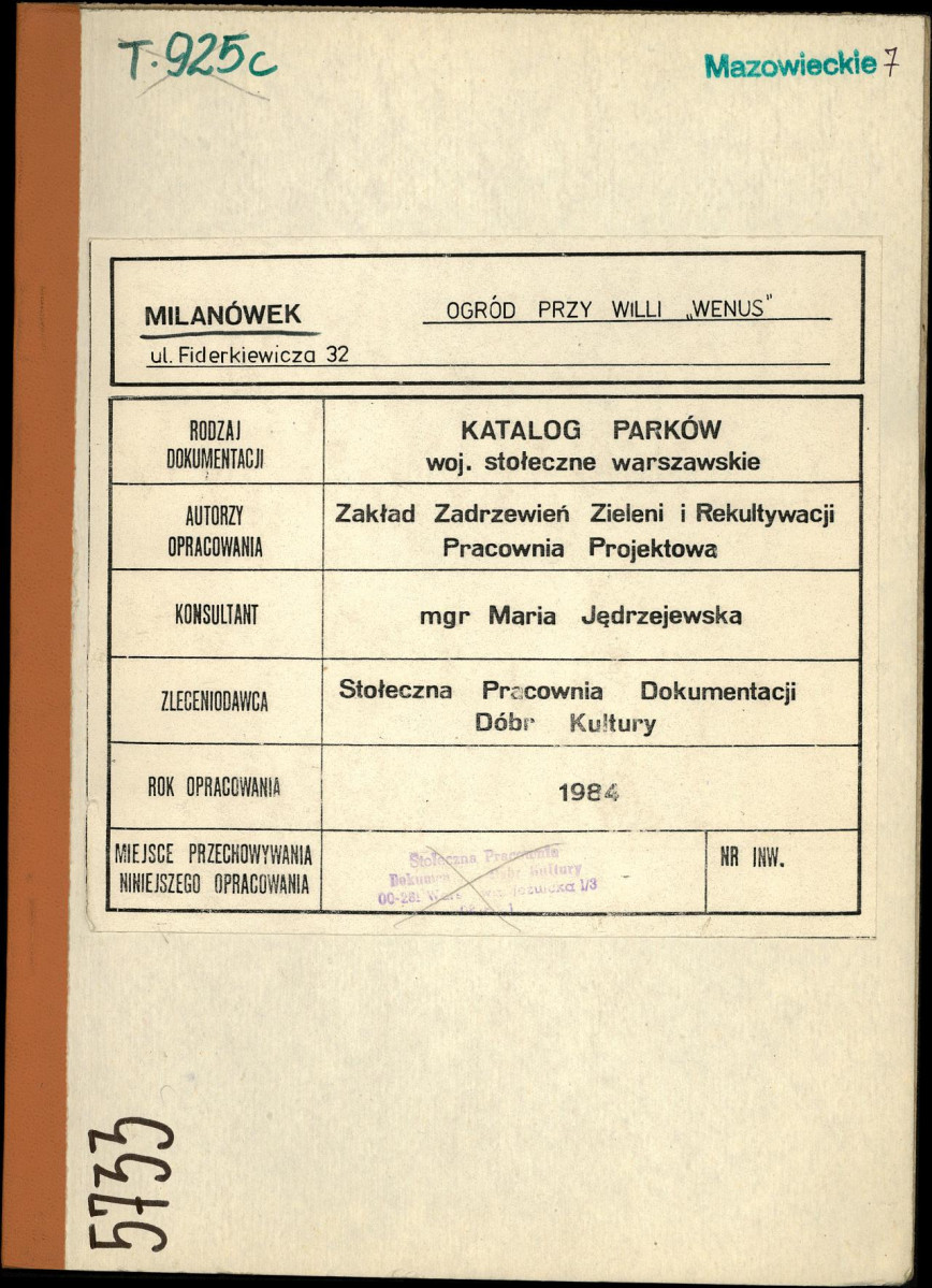 EP - Ewidencja parkowa, skan nr 1