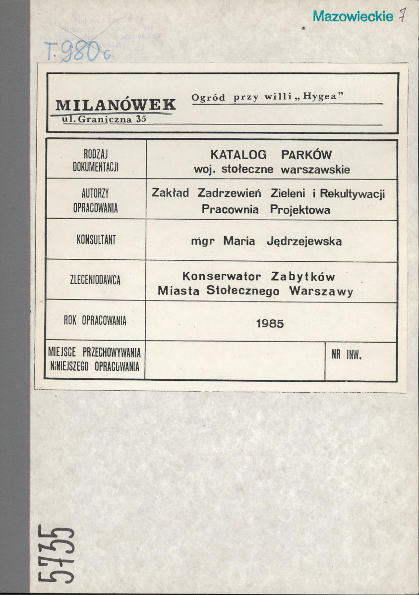 EP - Ewidencja parkowa, skan nr 1