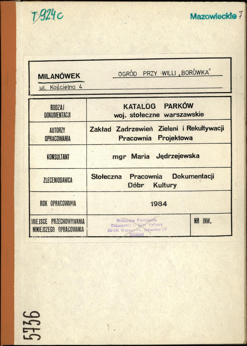 EP - Ewidencja parkowa, skan nr 1