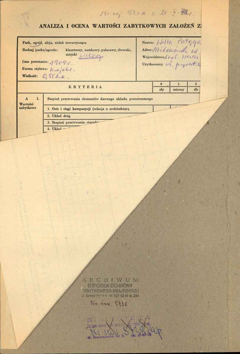 EP - Ewidencja parkowa, skan nr 2