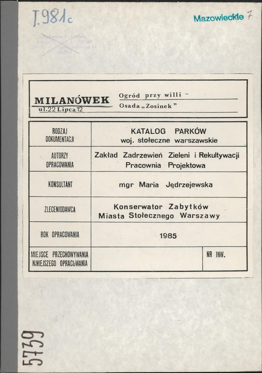 EP - Ewidencja parkowa, skan nr 1