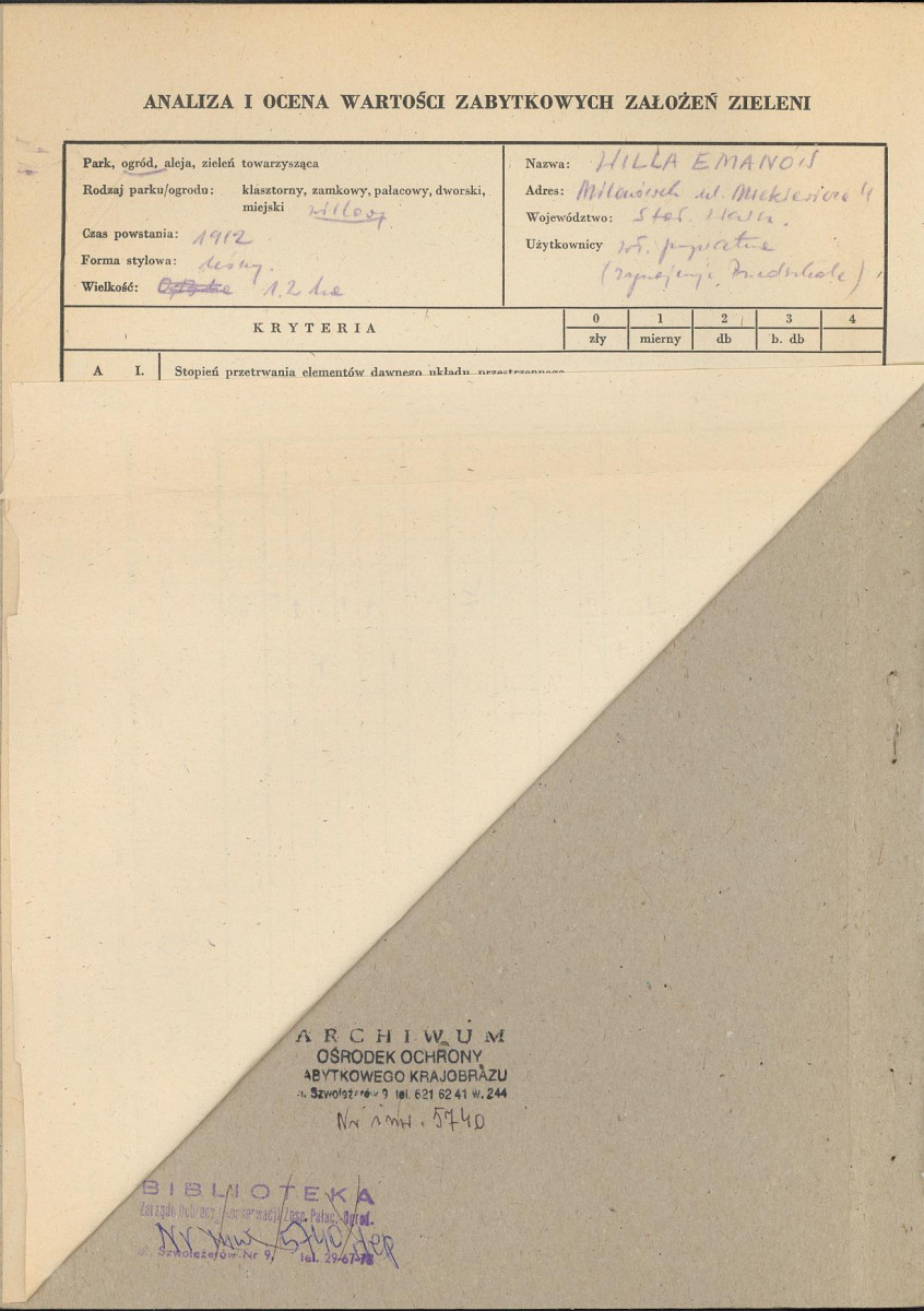 EP - Ewidencja parkowa, skan nr 2