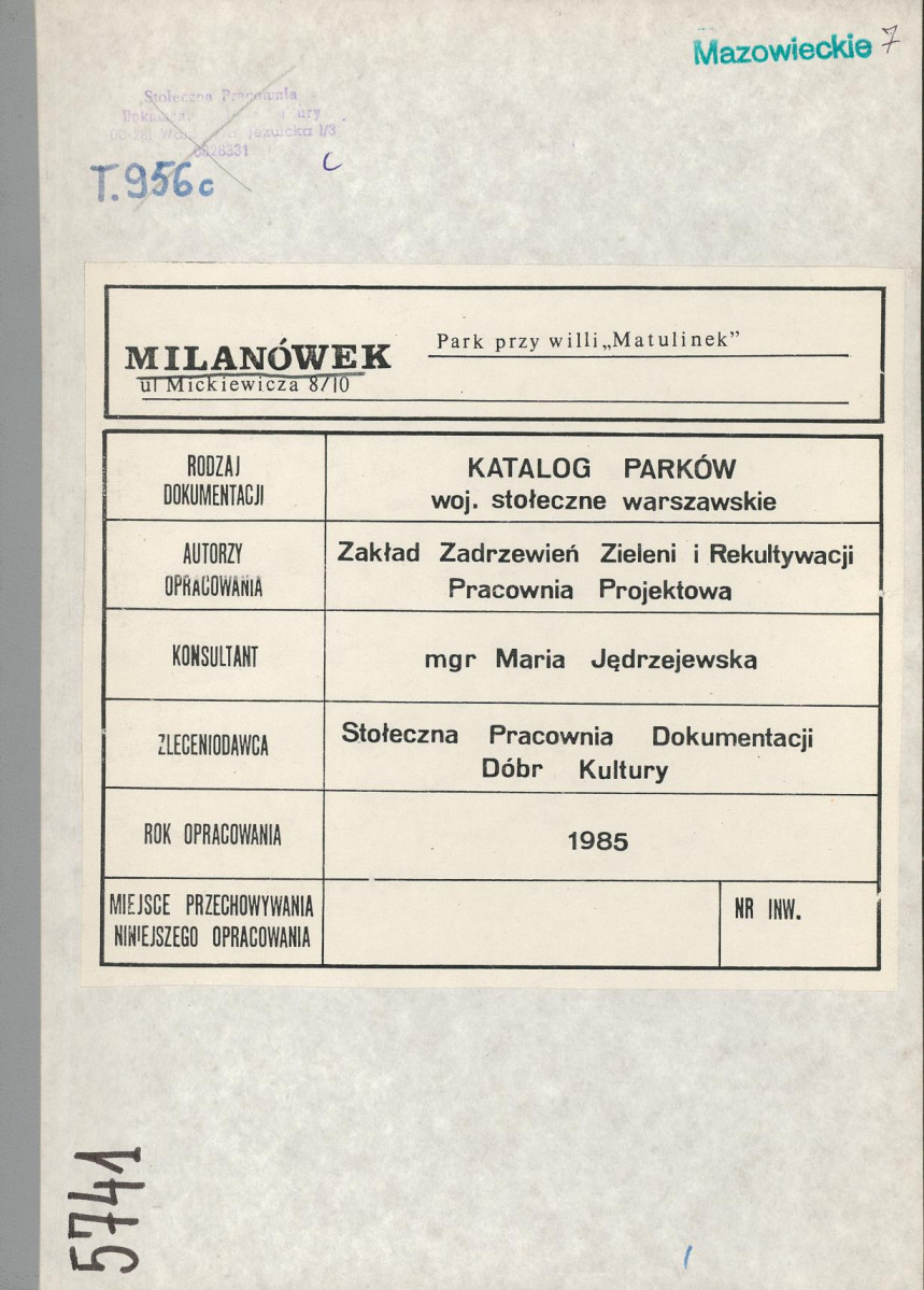 EP - Ewidencja parkowa, skan nr 1