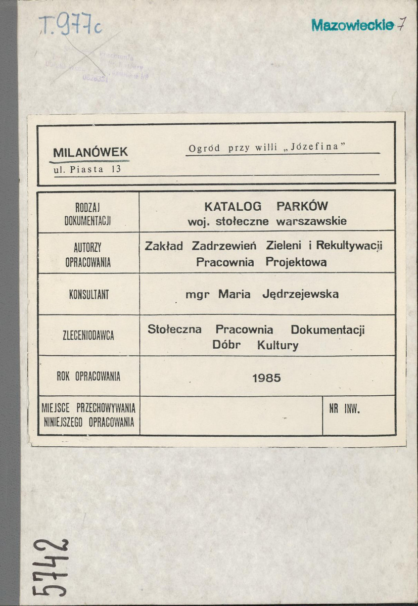 EP - Ewidencja parkowa, skan nr 1