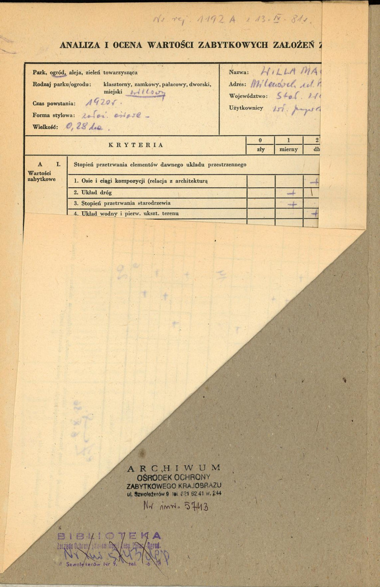 EP - Ewidencja parkowa, skan nr 2