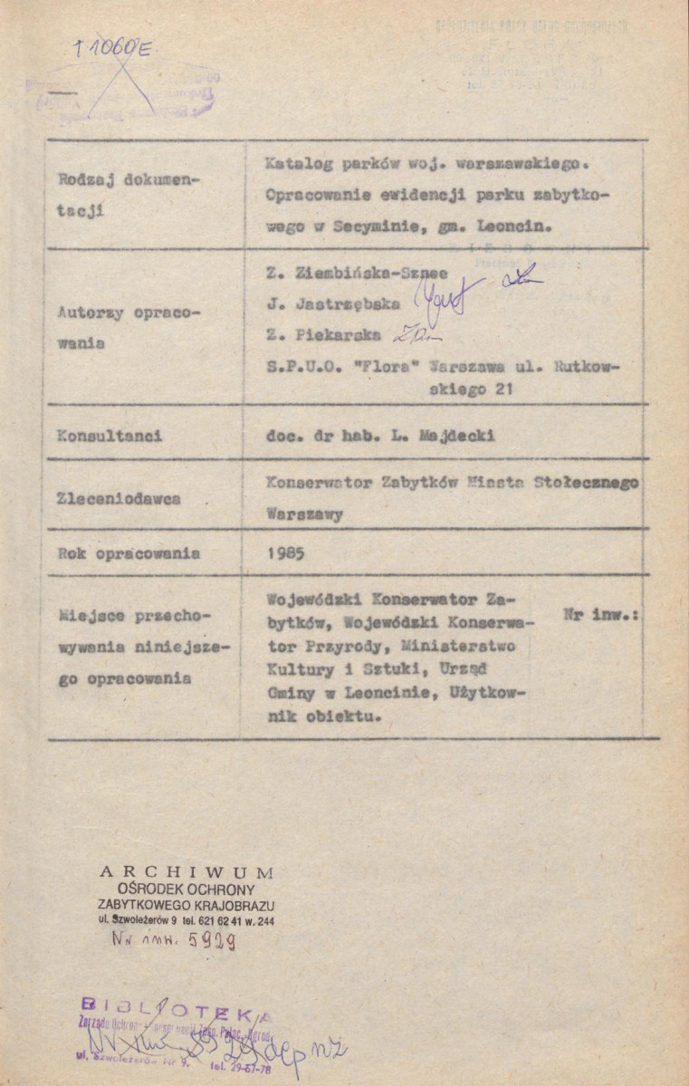 Ewidencja parkowa, skan nr 4