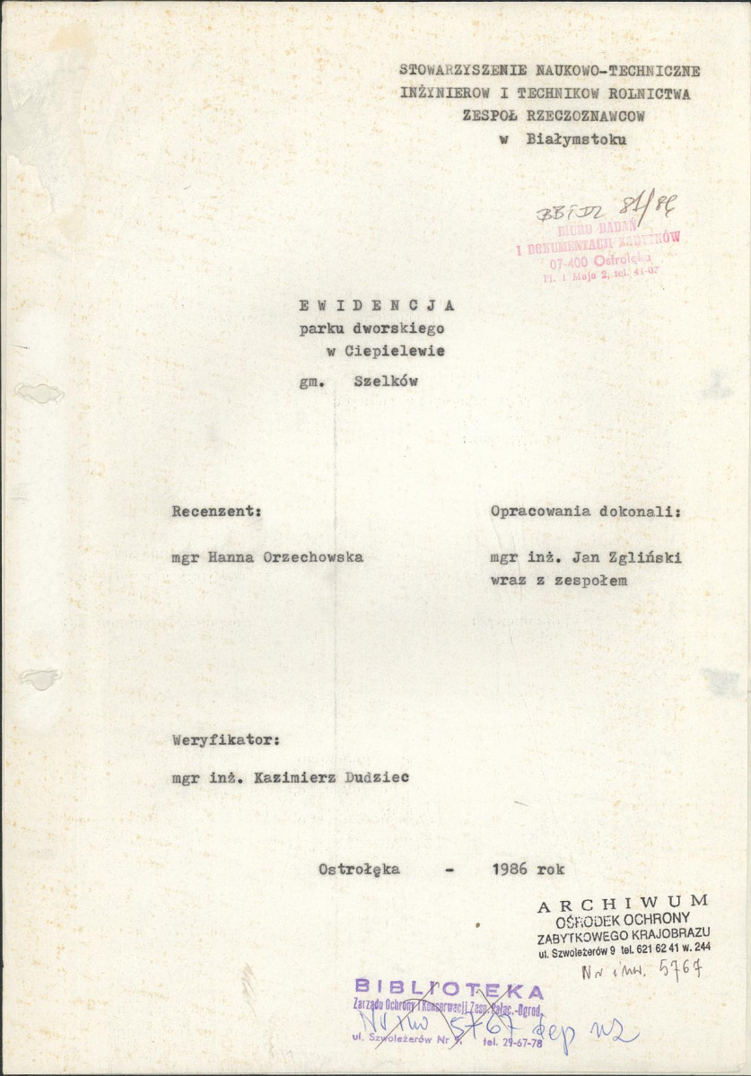 Ewidencja parkowa, skan nr 4
