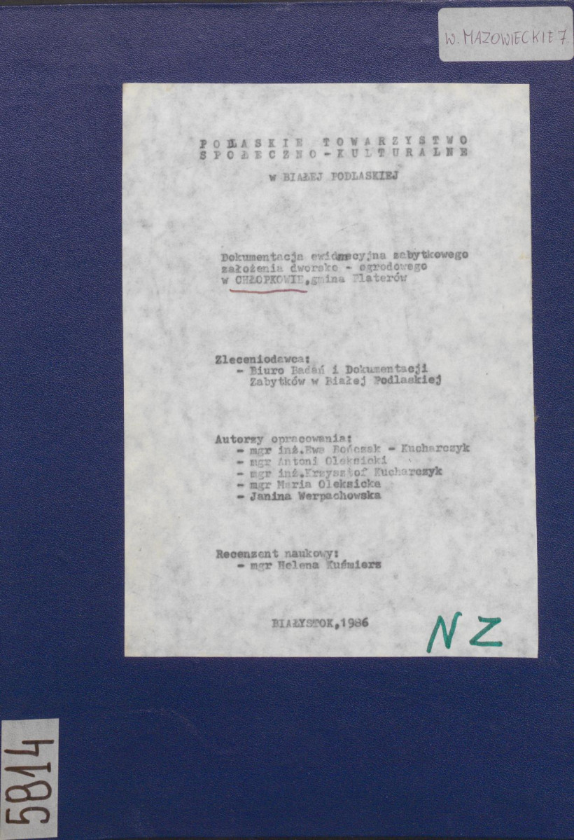 EP - Ewidencja parkowa, skan nr 1