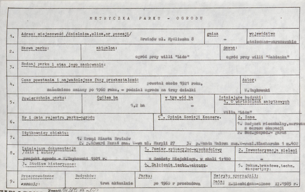 Ewidencja parkowa, skan nr 8