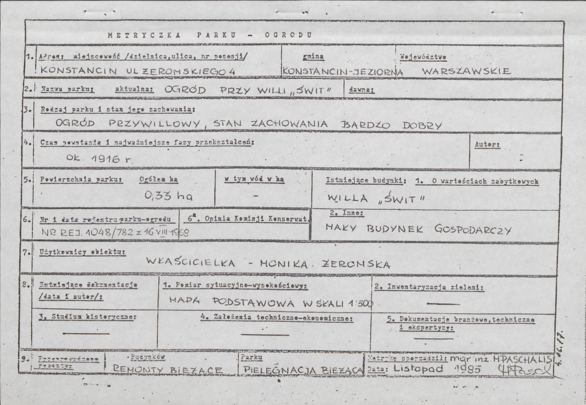 Ewidencja parkowa, skan nr 6