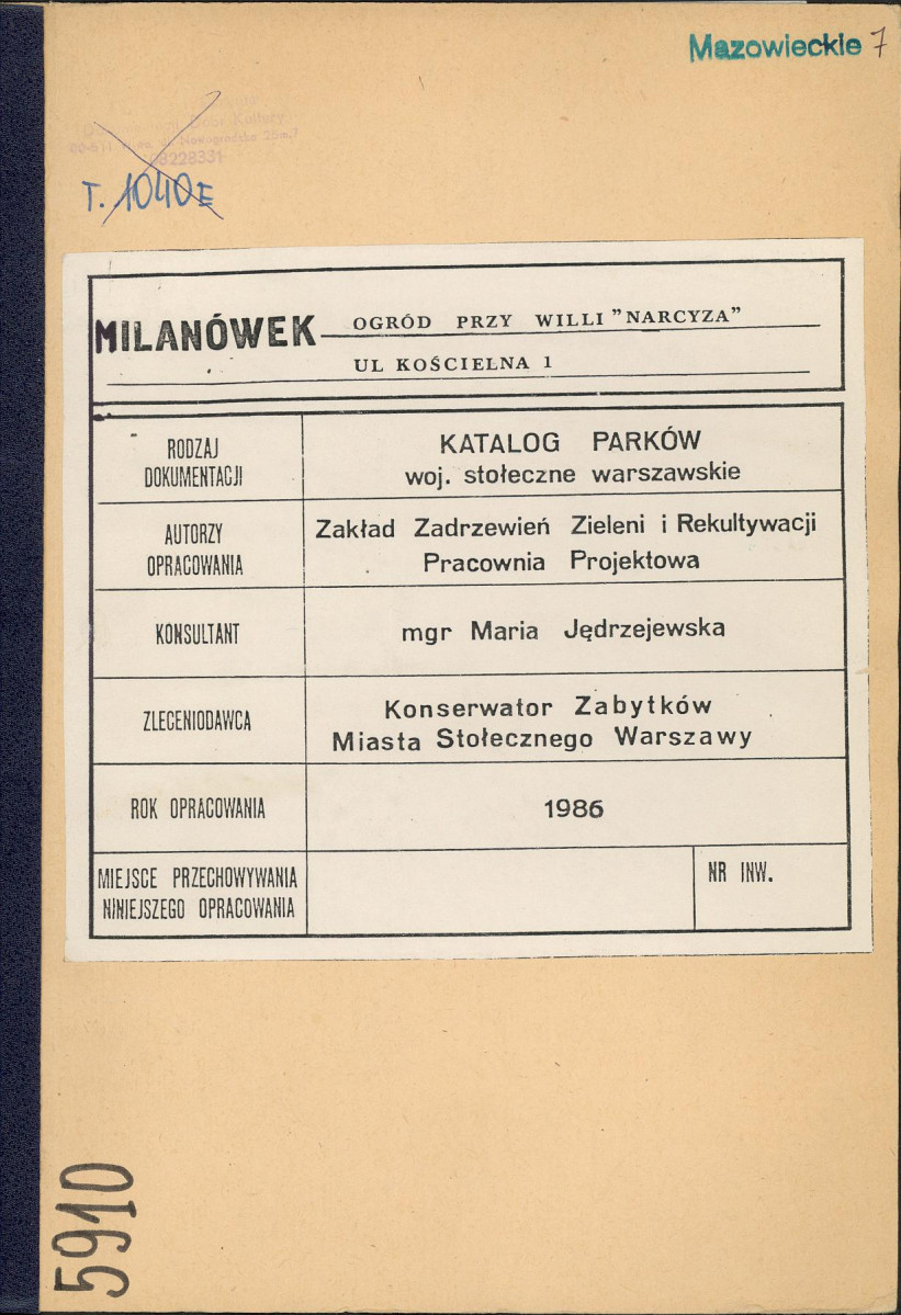 EP - Ewidencja parkowa, skan nr 1