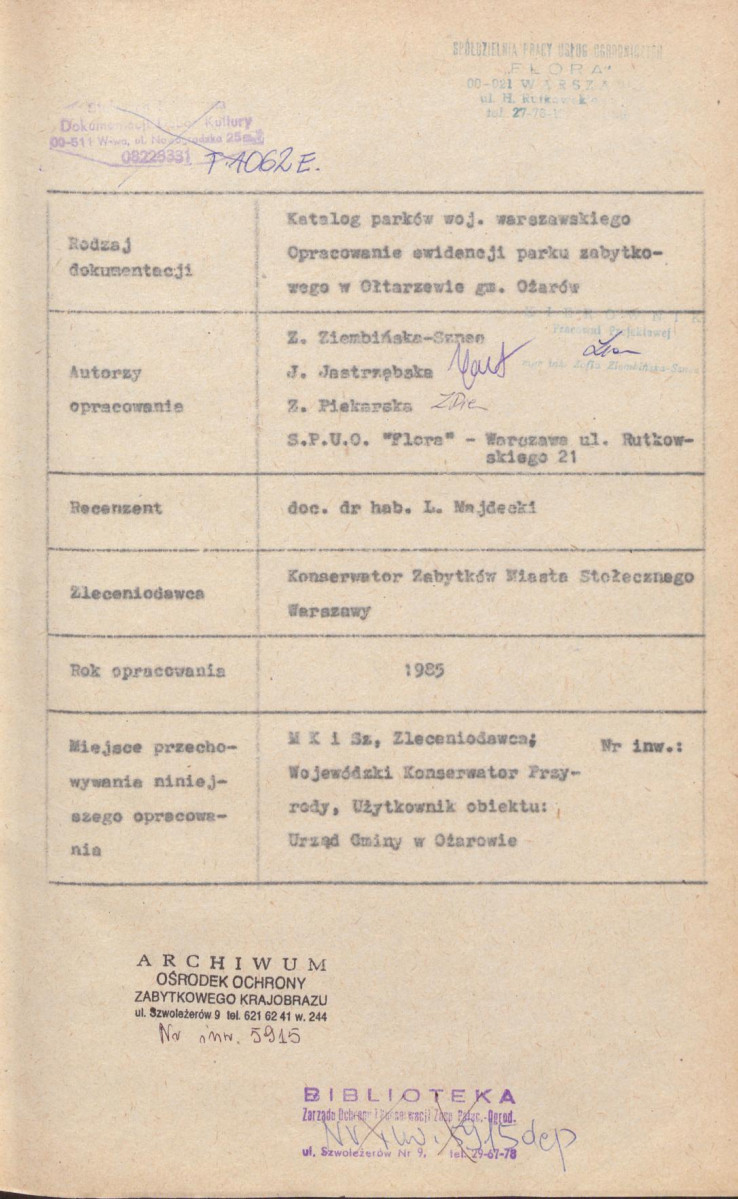 Ewidencja parkowa, skan nr 4