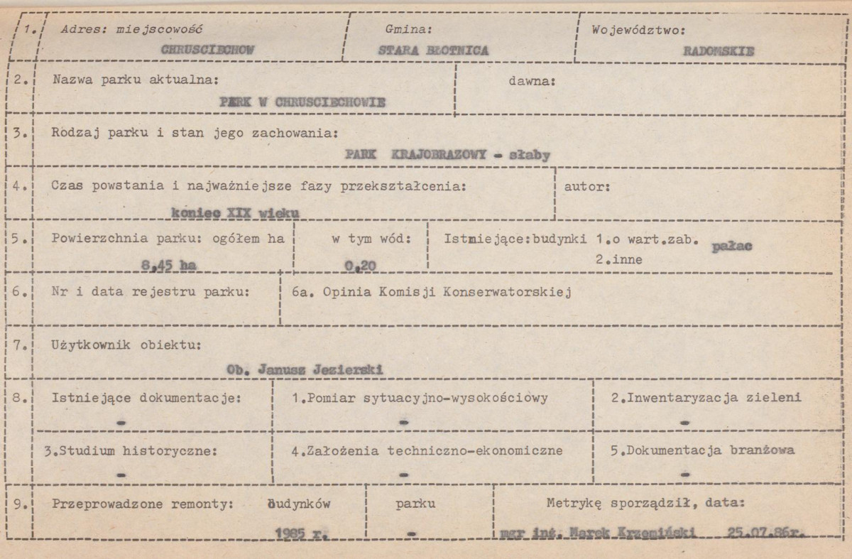 EP - Ewidencja parkowa, skan nr 8
