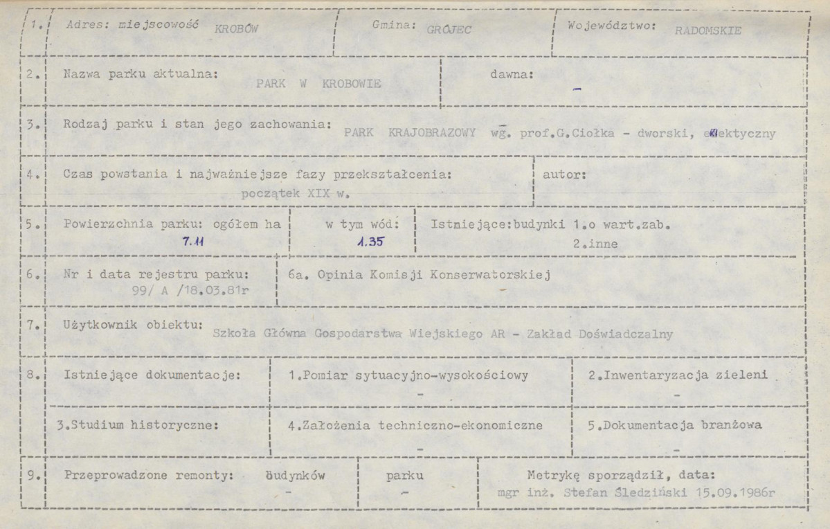 EP - Ewidencja parkowa, skan nr 6