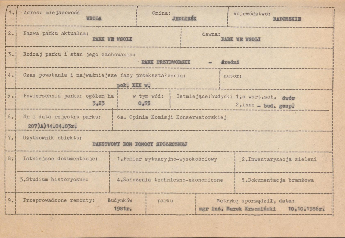 Ewidencja parkowa, skan nr 8
