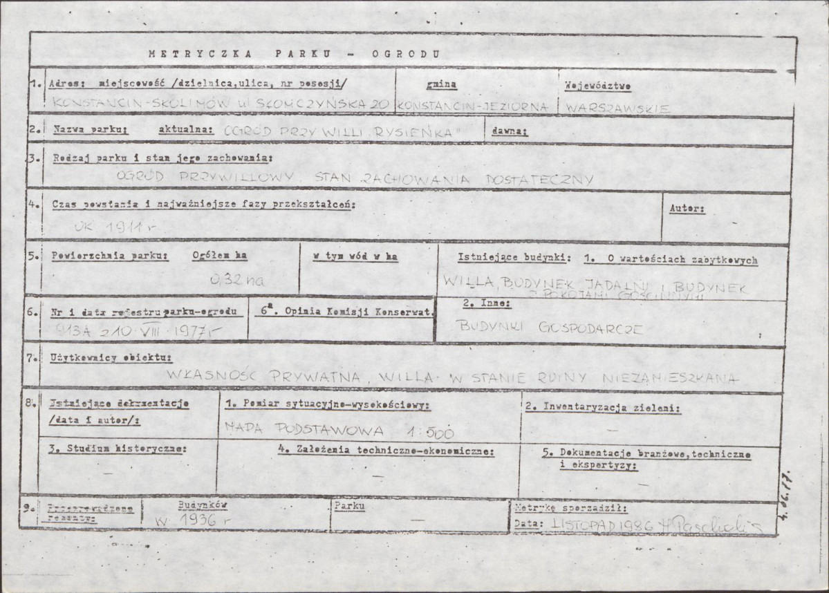 Ewidencja parkowa, skan nr 6