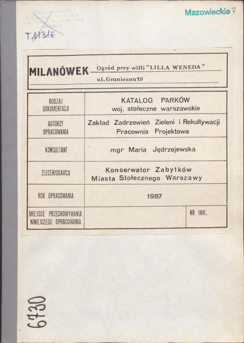 EP - Ewidencja parkowa, skan nr 1