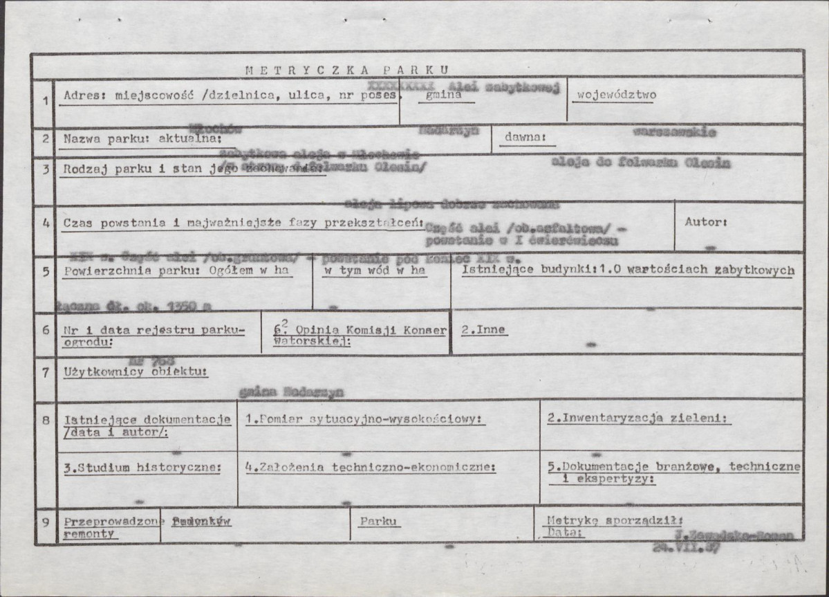 Ewidencja parkowa, skan nr 7