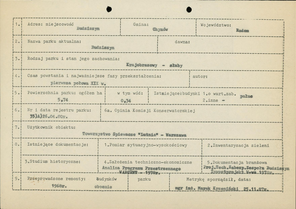 EP - Ewidencja parkowa, skan nr 6