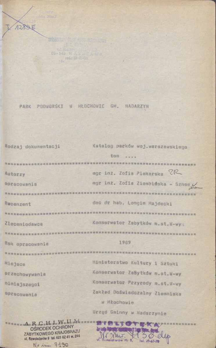 Ewidencja parkowa, skan nr 4