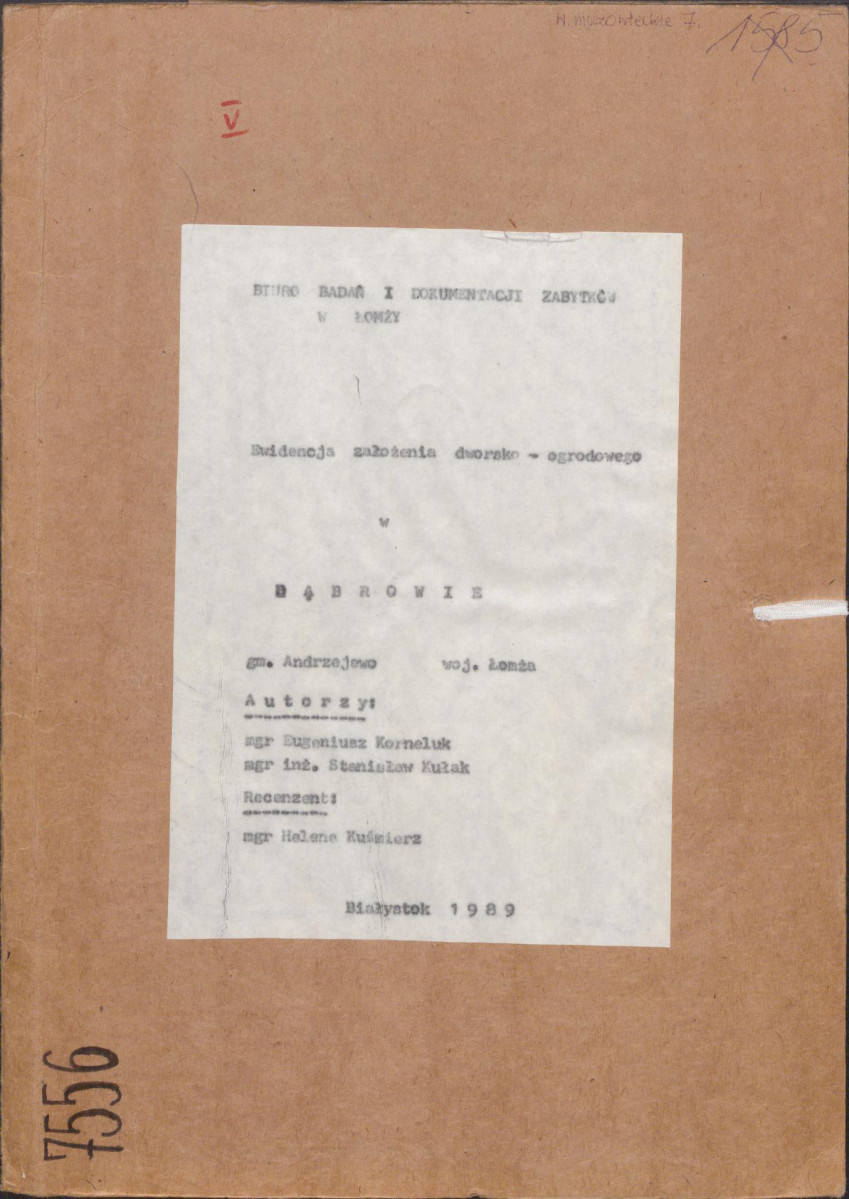 EP - Ewidencja parkowa, skan nr 1