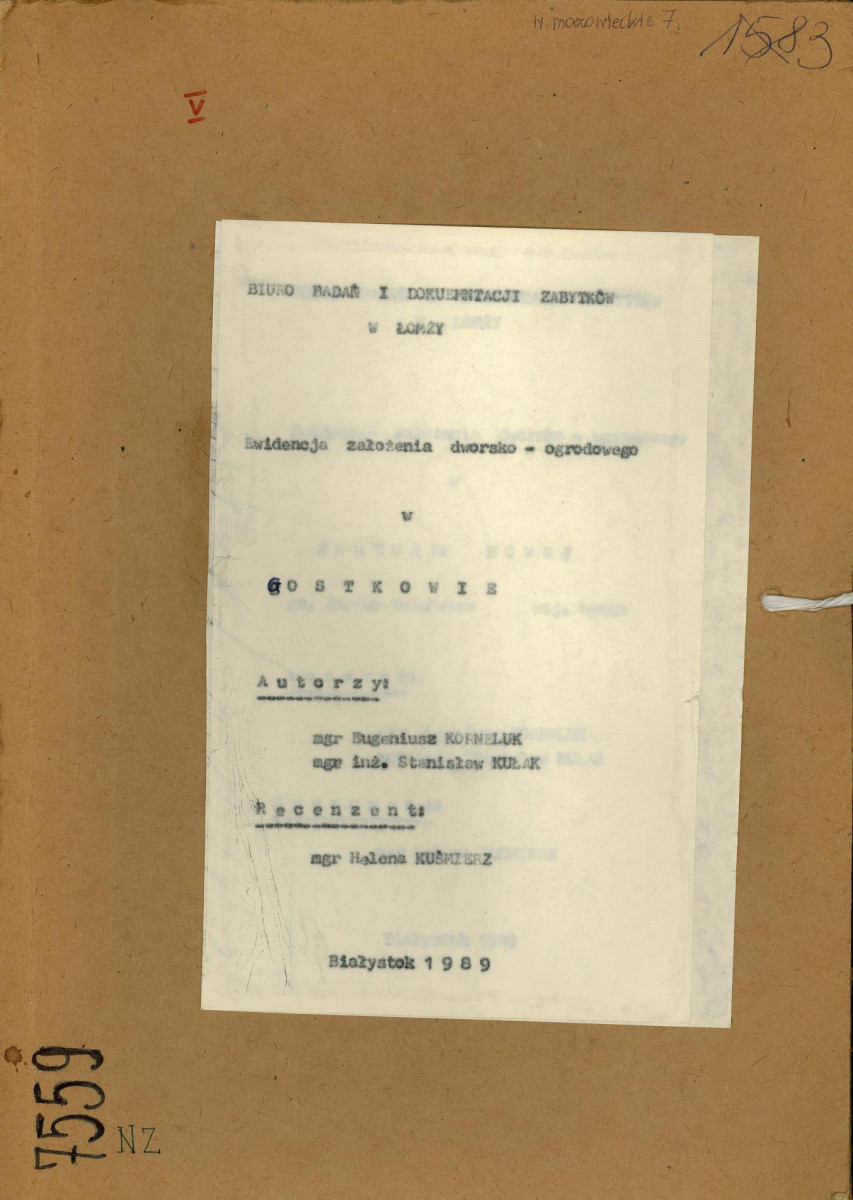 EP - Ewidencja parkowa, skan nr 1