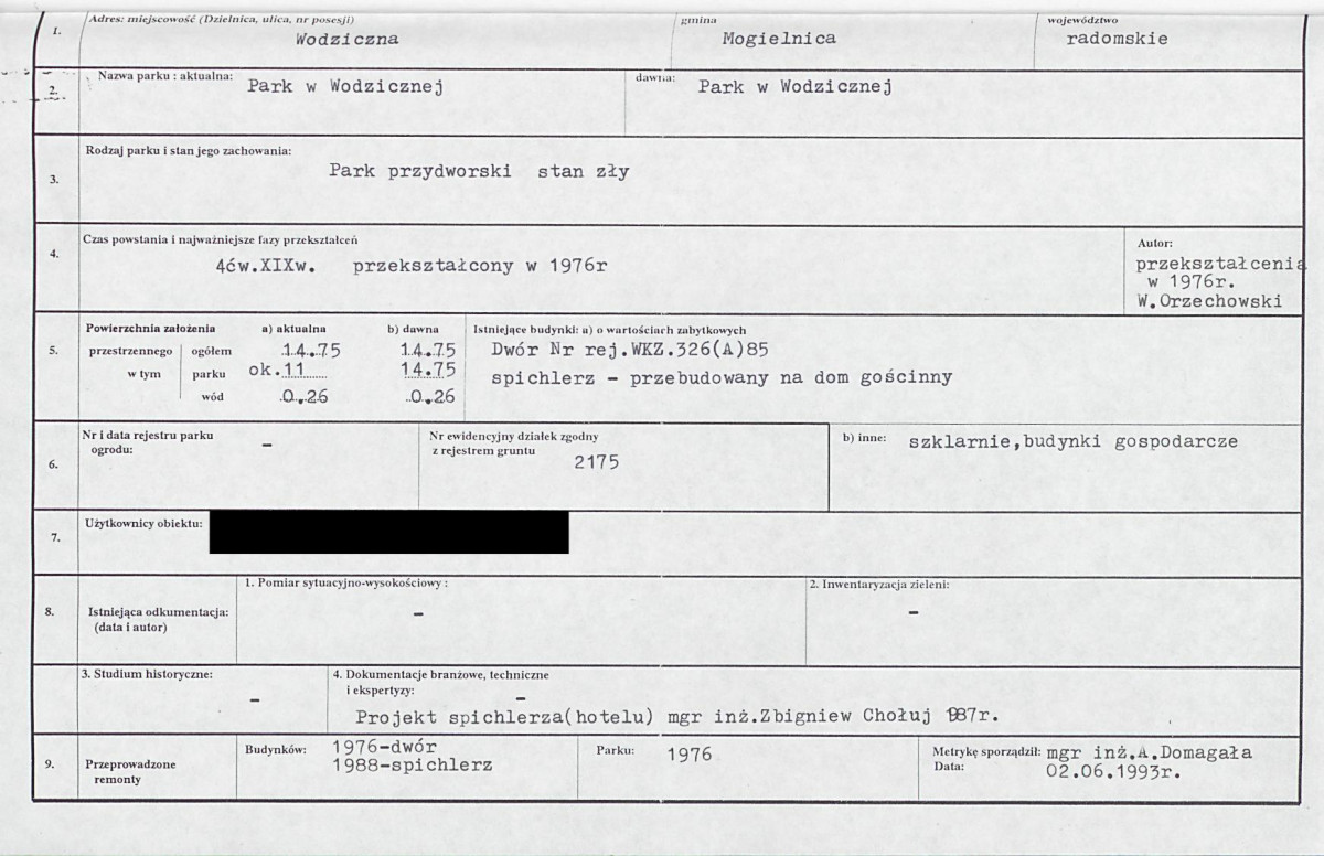 Ewidencja parkowa, skan nr 6