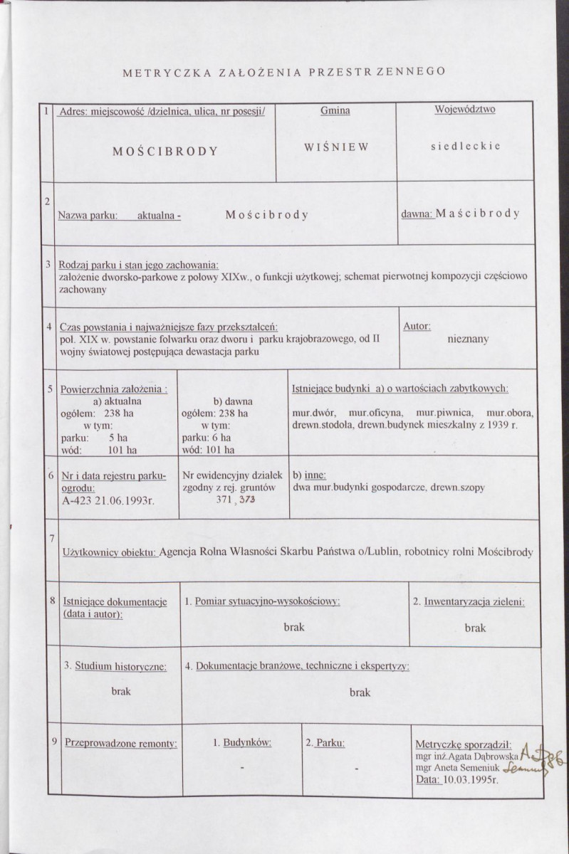 Ewidencja parkowa, skan nr 6