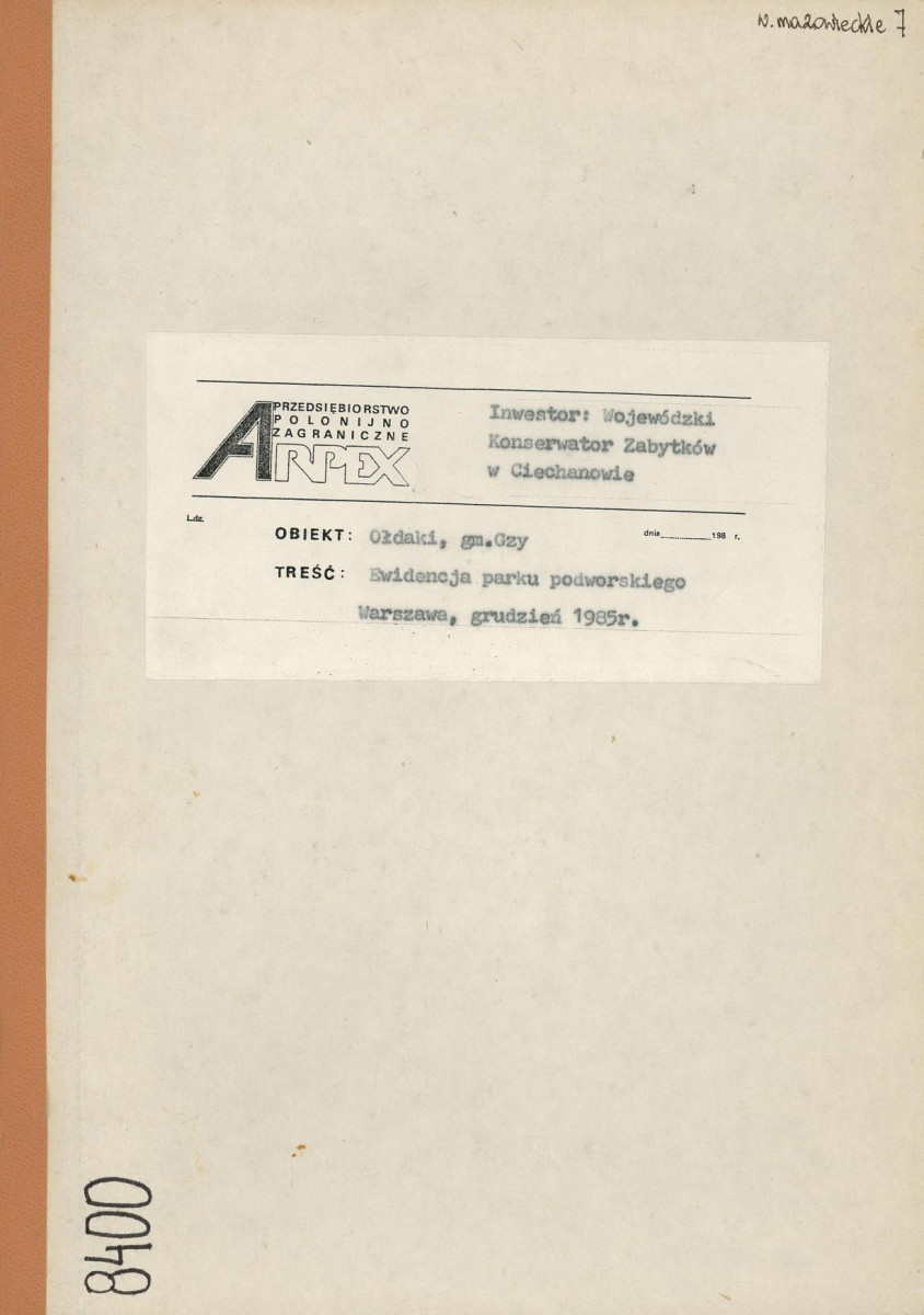 EP - Ewidencja parkowa, skan nr 1