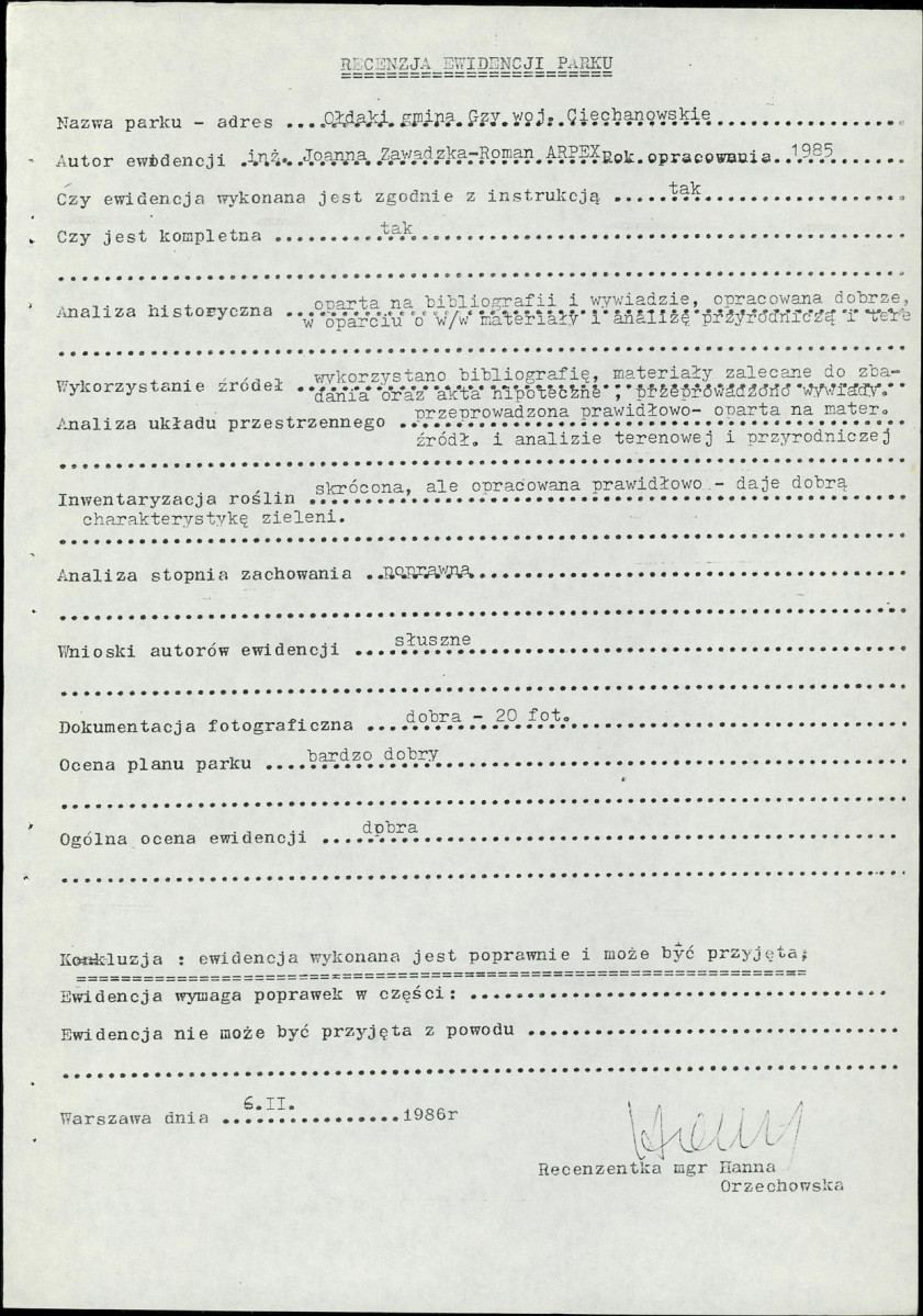 EP - Ewidencja parkowa, skan nr 5