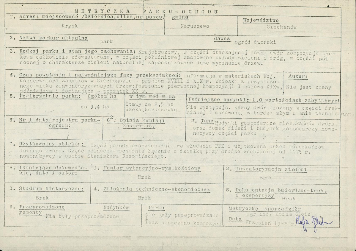 Ewidencja parkowa, skan nr 8
