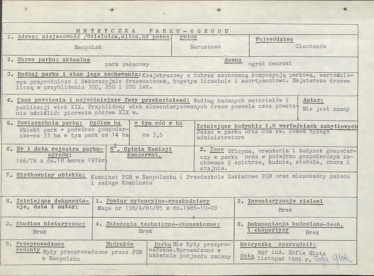 Ewidencja parkowa, skan nr 8