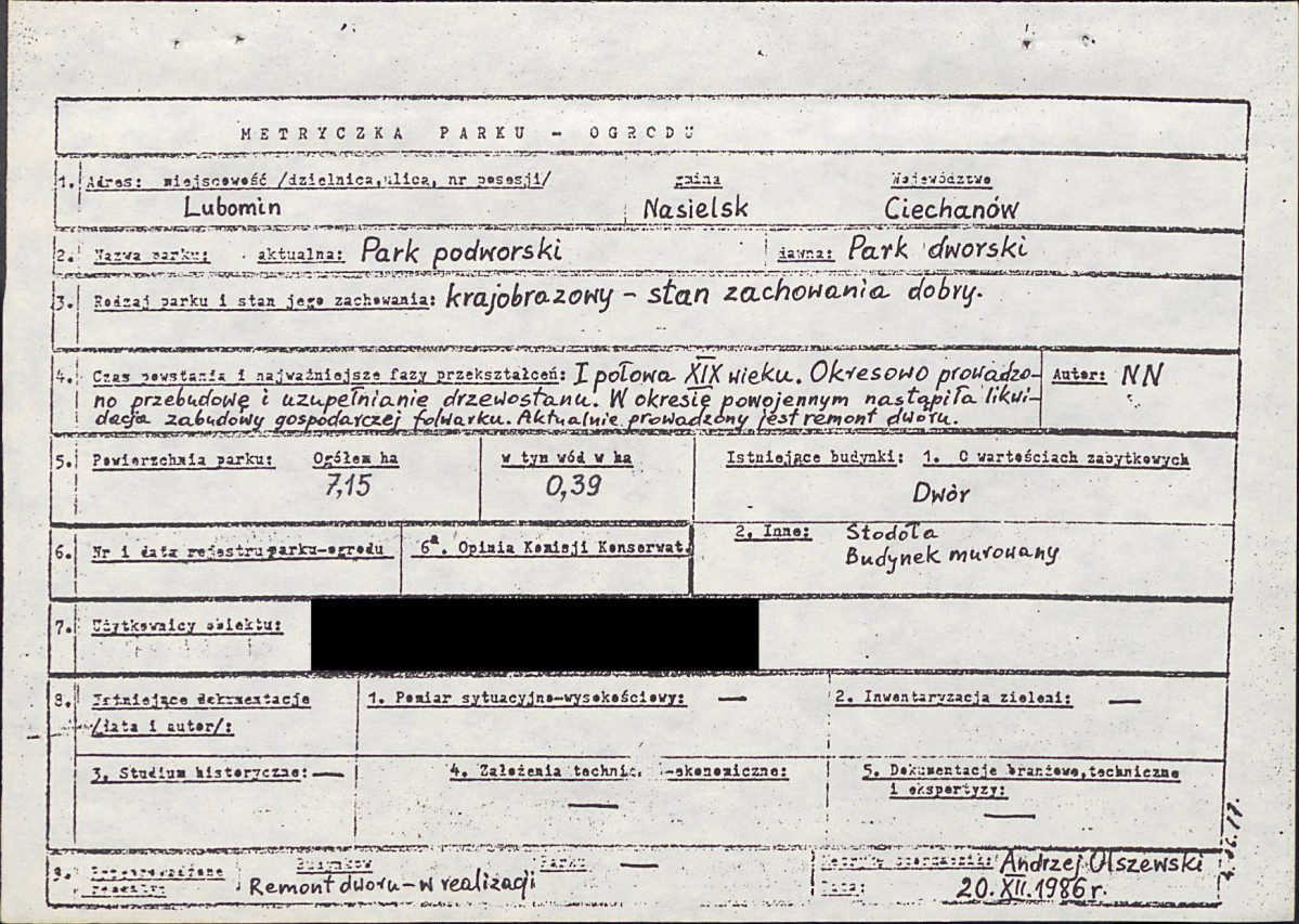 Ewidencja parkowa, skan nr 7