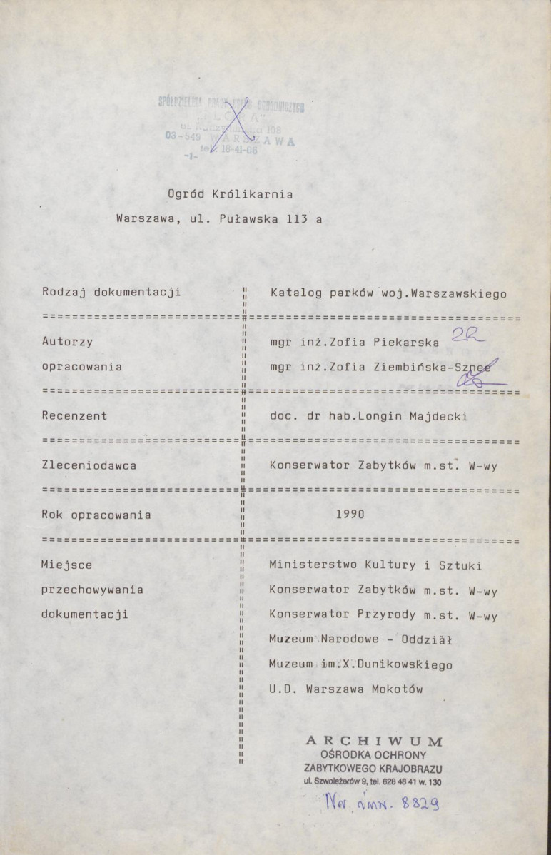 Ewidencja parkowa, skan nr 3