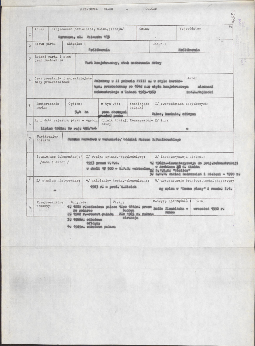 Ewidencja parkowa, skan nr 4